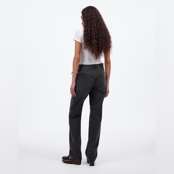 NWT Madewell The Dean Easy Straight Jean in Ripley Wash, Faded Black, Size 33 - Picture 2 of 12